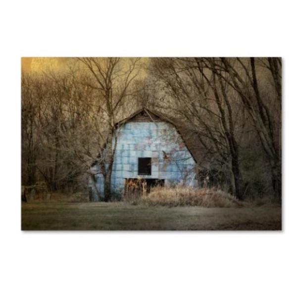 Trademark Fine Art Jai Johnson 'Redtail At The Blue Barn' Canvas Art, 30x47 ALI14289-C3047GG